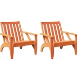 VidaXL Tuinstoelen Adirondack 2 st 75x77x77 cm grenenhout wasbruin