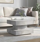VidaXL Salontafel 360 graden draaibaar 50x50x34,5 cm betongrijs