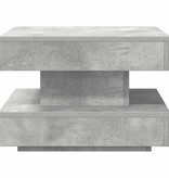 VidaXL Salontafel 360 graden draaibaar 50x50x34,5 cm betongrijs