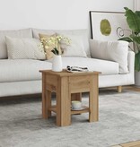 VidaXL Salontafel 40x40x42 cm bewerkt hout artisanaal eikenkleur