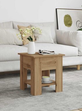 VidaXL Salontafel 40x40x42 cm bewerkt hout artisanaal eikenkleur