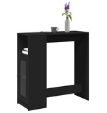 VidaXL Bartafel met rekken 101x40x103,5 cm bewerkt hout zwart