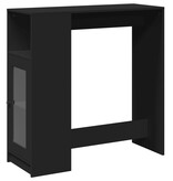 VidaXL Bartafel met rekken 101x40x103,5 cm bewerkt hout zwart
