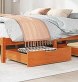 VidaXL Bedlades 2 st 75x55x17 massief grenenhout wasbruin