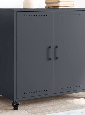 VidaXL Dressoir 68x39x72 cm staal antracietkleurig