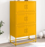 VidaXL Dressoir 68,5x38,5x123,5 cm staal mosterdgeel