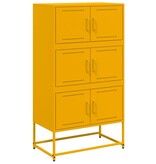 VidaXL Dressoir 68,5x38,5x123,5 cm staal mosterdgeel