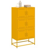 VidaXL Dressoir 68,5x38,5x123,5 cm staal mosterdgeel