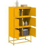 VidaXL Dressoir 68,5x38,5x123,5 cm staal mosterdgeel