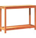 VidaXL Oppottafel met schap 108x35x75 cm massief grenenhout wasbruin