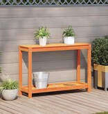 VidaXL Oppottafel met schap 108x35x75 cm massief grenenhout wasbruin