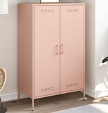 VidaXL Hoge kast 68x39x113 cm staal roze