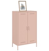 VidaXL Hoge kast 68x39x113 cm staal roze