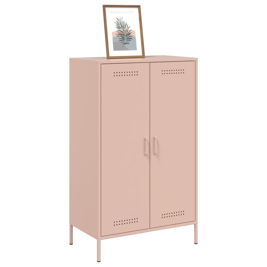 VidaXL Hoge kast 68x39x113 cm staal roze