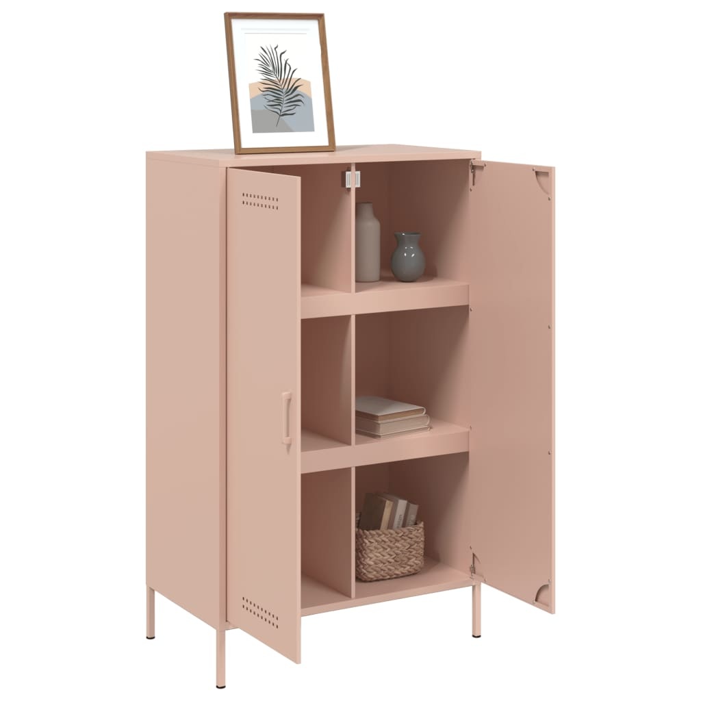 VidaXL Hoge kast 68x39x113 cm staal roze
