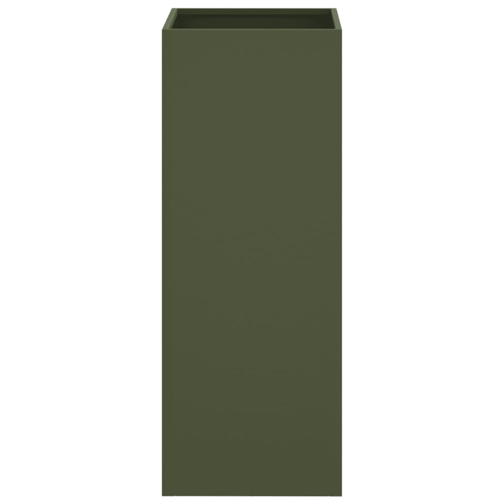 VidaXL Plantenbak 32x29x75 cm staal olijfgroen