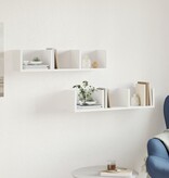 VidaXL Wandkasten 2 st 75x18x16,5 cm bewerkt hout wit