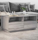 VidaXL Salontafel met LED-verlichting 90x49x40 cm grijs sonoma eiken