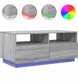 VidaXL Salontafel met LED-verlichting 90x49x40 cm grijs sonoma eiken