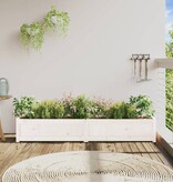 VidaXL Plantenbak 180x31x31 cm massief grenenhout wit