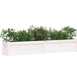 VidaXL Plantenbak 180x31x31 cm massief grenenhout wit