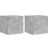 VidaXL Tv-wandmeubels met LED 2 st 30,5x35x30 cm betongrijs