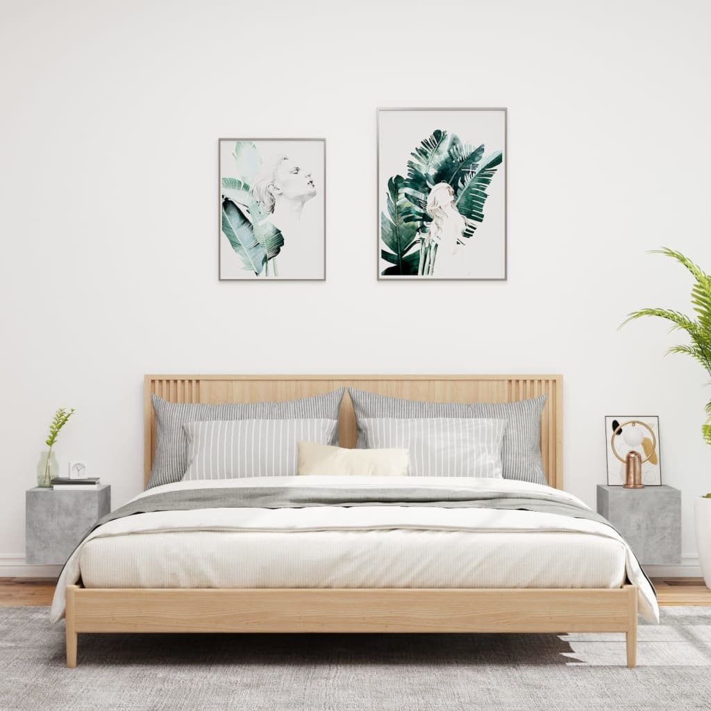 VidaXL Tv-wandmeubels met LED 2 st 30,5x35x30 cm betongrijs