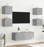 VidaXL Tv-wandmeubels met LED 2 st 30,5x35x30 cm betongrijs