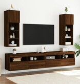VidaXL Tv-meubels met LED-verlichting 2 st 30,5x30x90 cm bruineiken