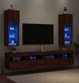 VidaXL Tv-meubels met LED-verlichting 2 st 30,5x30x90 cm bruineiken