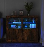 VidaXL Bijzetkastjes met LED 2 st bewerkt hout gerookt eikenkleurig