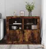 VidaXL Bijzetkastjes met LED 2 st bewerkt hout gerookt eikenkleurig