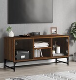 VidaXL Tv-meubel met glazen deuren 102x37x50 cm bruineikenkleurig