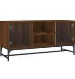 VidaXL Tv-meubel met glazen deuren 102x37x50 cm bruineikenkleurig