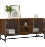 VidaXL Tv-meubel met glazen deuren 102x37x50 cm bruineikenkleurig