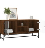 VidaXL Tv-meubel met glazen deuren 102x37x50 cm bruineikenkleurig