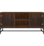VidaXL Tv-meubel met glazen deuren 102x37x50 cm bruineikenkleurig