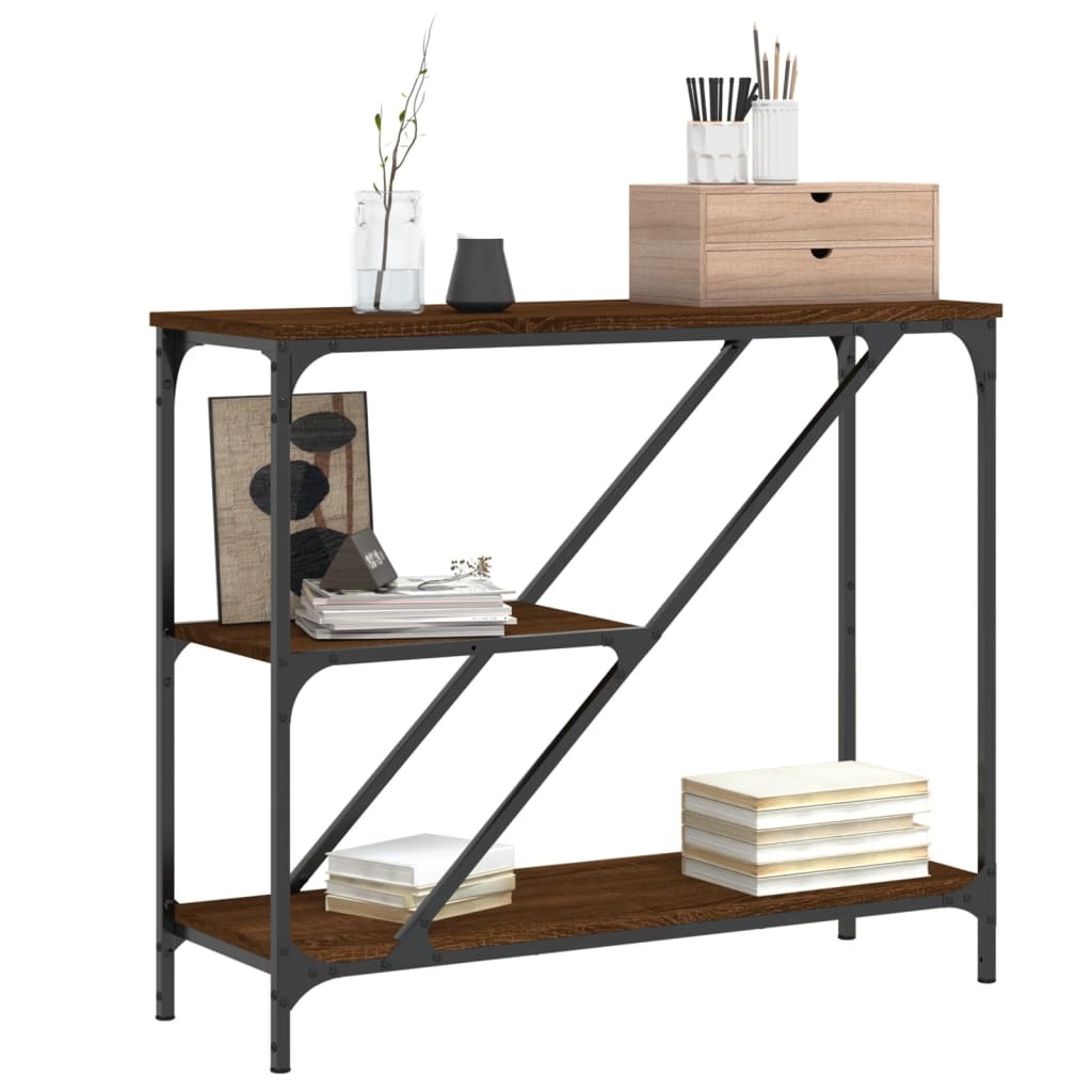 VidaXL Wandtafel 88,5x30x75 cm bewerkt hout bruin eikenkleur