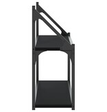 VidaXL Wandrek 2-laags 80x21x51 cm bewerkt hout zwart