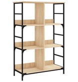 VidaXL Boekenrek 78,5x33x117,5 cm bewerkt hout sonoma eikenkleurig