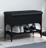 VidaXL Schoenenbank 62x32x45 cm bewerkt hout zwart