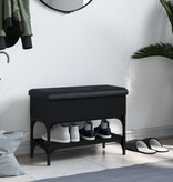 VidaXL Schoenenbank 62x32x45 cm bewerkt hout zwart