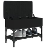 VidaXL Schoenenbank 62x32x45 cm bewerkt hout zwart