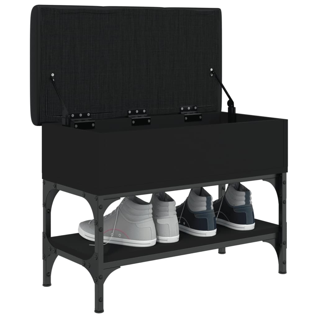 VidaXL Schoenenbank 62x32x45 cm bewerkt hout zwart