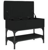 VidaXL Schoenenbank 62x32x45 cm bewerkt hout zwart