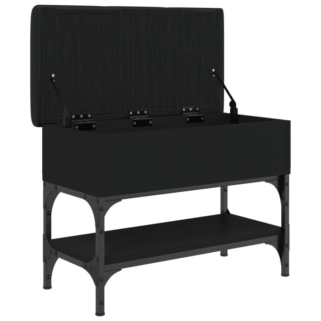 VidaXL Schoenenbank 62x32x45 cm bewerkt hout zwart