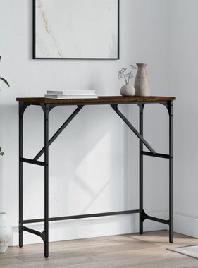 VidaXL Wandtafel 75x32x75 cm bewerkt hout bruin eikenkleur