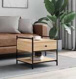 VidaXL Salontafel 50x50x50 cm bewerkt hout sonoma eikenkleurig