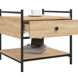 VidaXL Salontafel 50x50x50 cm bewerkt hout sonoma eikenkleurig