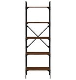 VidaXL Boekenkast 5-laags 56x31,5x174 cm bewerkt hout bruin eikenkleur